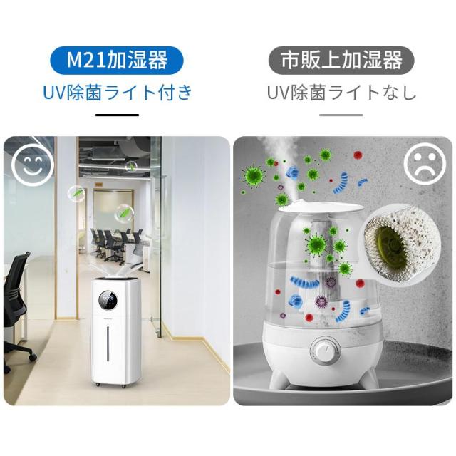 加湿器 大容量 21L UV除菌 超音波加湿器 業務用 次亜塩素酸水対応 70畳 2000ml/hパワー 3段階 連続30時間加湿 湿度設定 つ吹出口 ☆21L業務用\u0026湿度設定業務用 加湿器 大容量 UV除菌 家庭用 大型