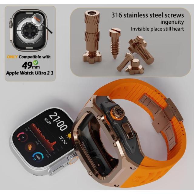 コンパチブル Apple Watch Ultra/Ultra 2対応 49mm専用バンド アップルウォッチ Ultra/Ultra 2交換バンド タリー保護 エッジ保護 耐衝撃 傷防止 メンズ 2024_4