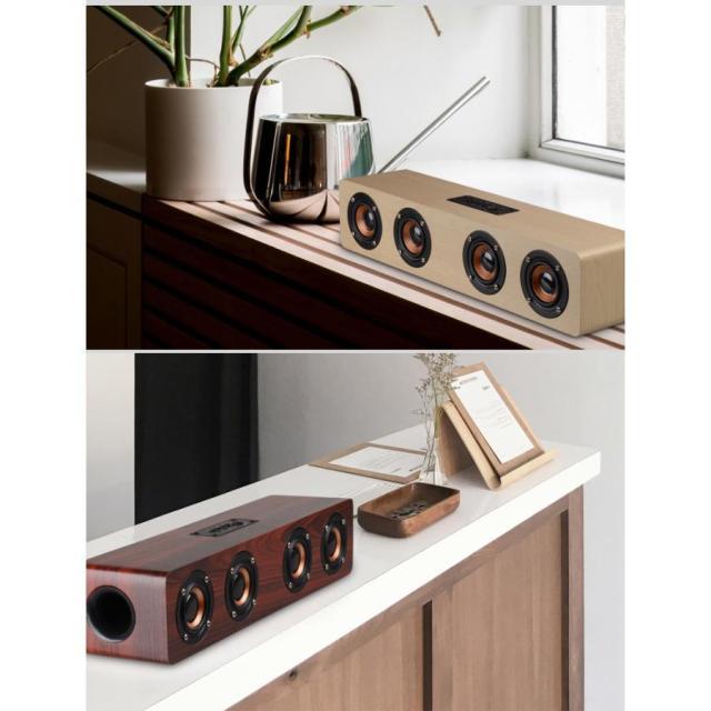 スピーカー ブルートゥース スピーカー bluetooth ワイヤレス テレビ 木調 目覚まし 時計 AUX ウッド ぶるーとぅーす すぴーかー 置き時計 オシャレ_5