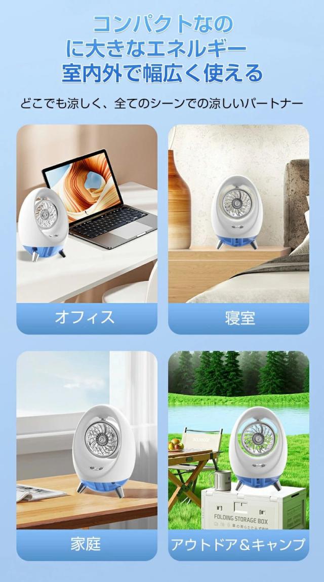 2色LEDライト 4段階風量 TYPE-C給電 USB給電式 加湿ミストファン空気清浄 卓上冷風機 ミスト ミスト扇風機 冷風扇 小型_7