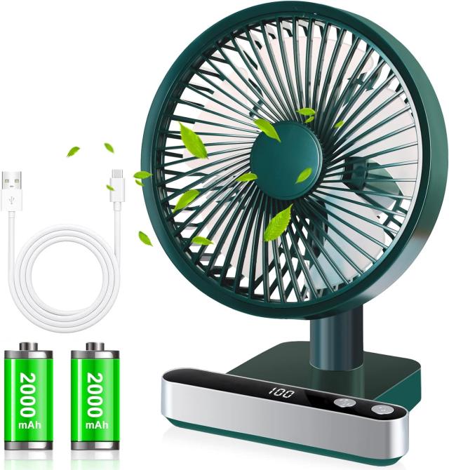 デジタルパネル ミニ卓上扇風機 卓上扇風機 首振り 静音 小型 usb 充電式 デジタル表示 強力 4000mAh大容量 風量4段階調節 電池残量表示 5枚羽根 省エネ ミニ コンパクト オフィス アウトドア 暑さ対策 夏用品
