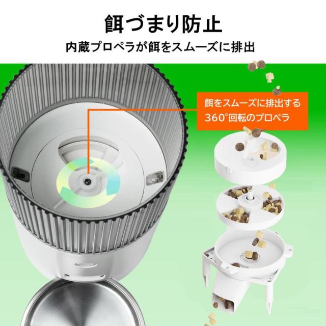 自動給餌器 猫 犬 うさぎ 自動餌やり機 ペット給餌機 ロック蓋が閉まる 洗える フード ディスペンサー スマホ連動 オート 取り外し可能 旅行 新生活 一人暮らし タイマー 定時定量 清潔便利 大容量 多頭飼い エサ 密閉_4