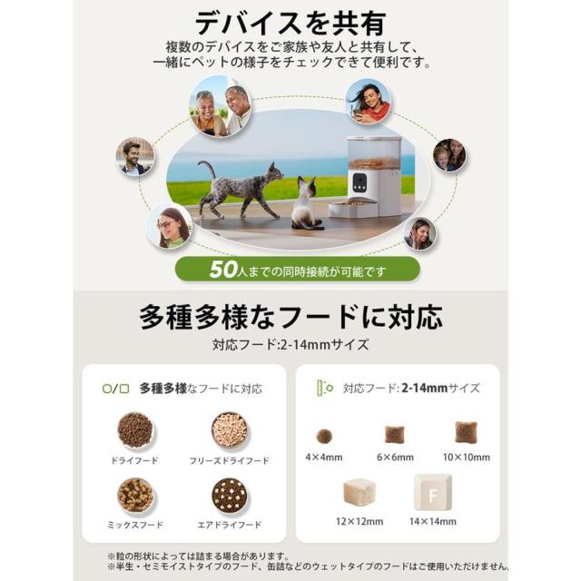 自動給餌器 猫 犬 うさぎ 自動餌やり機 ペット給餌機 タイマー 定時定量 ロック蓋が閉まる 洗える フード ディスペンサー スマホ連動 オート 取り外し可能 旅行 新生活 一人暮らし 清潔便利 大容量 多頭飼い エサ 密閉_12