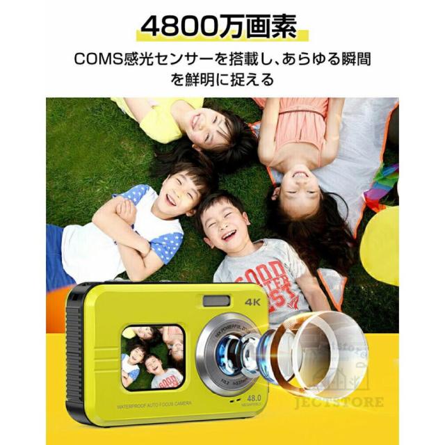 デジタルカメラ 防水カメラ 4K 高画質 3.5M防水 4800万画素 16倍ズーム