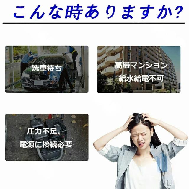 高圧洗浄機 コードレス 充電式 家庭用 業務用 軽量 高圧噴射 バッテリー互換対応 ポータブル 強力噴射 洗車機 角可変 6in1多機能噴射ノズル 最新_1