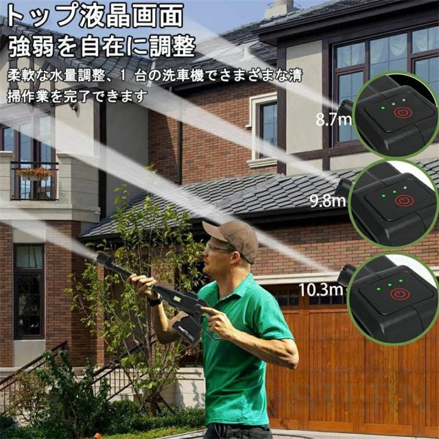 高圧洗浄機 充電式 コードレス 5.0MPa 18ｖバッテリーと併用交換可能 3つのギアモード 静音 高性能 パワフル お手軽 簡単 収納ケース 電動工具 温水 洗車 掃除 自転車 網戸 お風呂 台風 水道不要 ベランダ ブラシレスモータ搭載