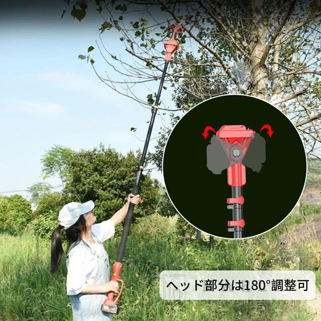 伸縮延長ポール 高枝切りチェーンソーポール 剪定バサミ延長ポール 最大長さ2.5M 【132-220cm伸縮可能】ガーデン ガーデニング 農業 園芸用機器 高枝伐採 6インチチェーンソー使用可能 チェーンソー用 剪定鋏用_3