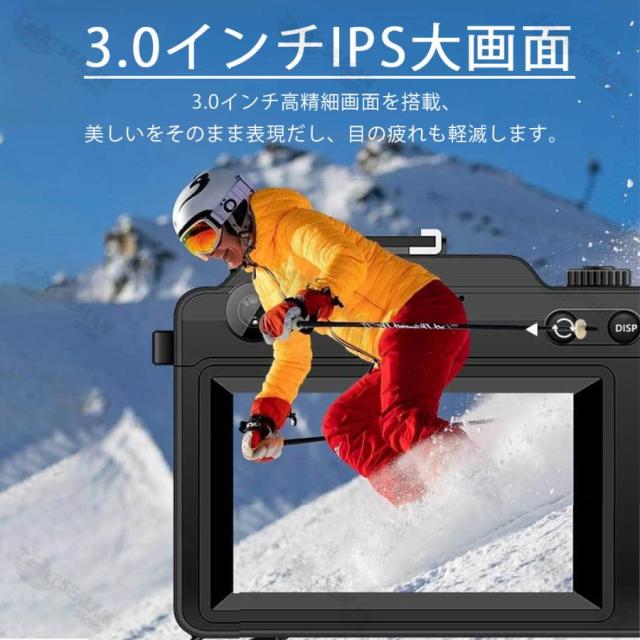 デジカメ デジタルカメラ 4K 6400万画素 20倍ズーム スマホ転送 wifi対応 カメラ 3.0インチ 1450mAh 自撮り 撮影 手ブレ補正 説明書 初心者 子供学生_6