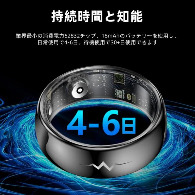 スマートリング 健康管理 日本製センサー心拍数 血圧 血中酸素 心電図 睡眠 実用的 5ATMM防水 Android/iPhone対応 全4サイズ プレゼント 敬老の日_18