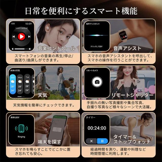 スマートウォッチ レディース 母の日 御膳上等感 御上さん向け 電話を掛ける役立つこと 多役立つこと位置づける 心臓の鼓動数 大画面 月の物一巡り 24第四次元思わしい保護すること 運動すること書きとどめる 歩数計 IP68雨合羽 ウオッチ お休み保護すること