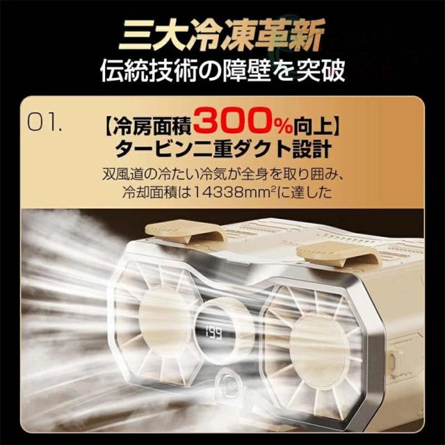腰掛け扇風機 強力 首掛け 双風口 強力 小型 199段階風量調節 96H時間動作