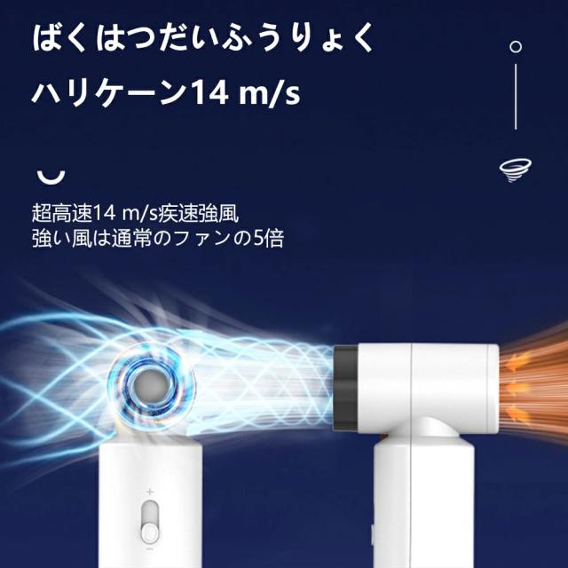 手持ち扇風機 超高速扇風機 ポータブルファン 多機能 3種類のノズル付き 扇風機 ハンディファン 小型扇風機 超軽量 290g 強力モーター内蔵 長時間航続 無段階風速調整可能 自然風モード usb 扇風機 持ち運び簡単 卓上扇風機 熱中症対策 ギフ_6