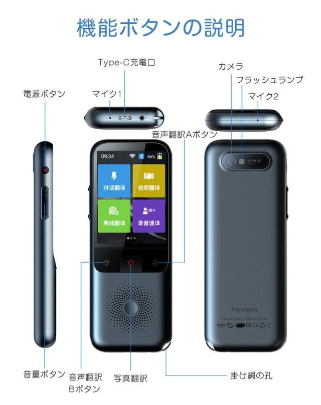 翻訳機 通訳機 音声翻訳機 大画面 携帯翻訳機 134言語対応 0.2秒翻訳 写真翻訳 オフライン タッチスクリーン Wifi ビジネス 出張 語学学習 高精度 Bluetooth 4.0対応 通訳WiFi翻訳_15