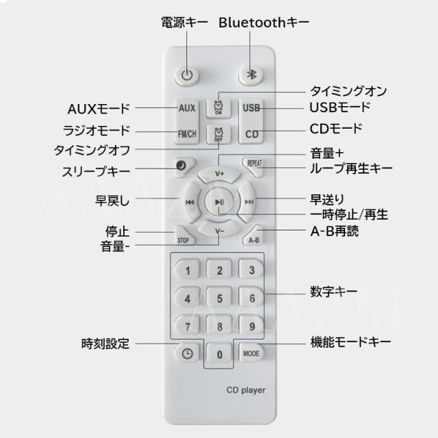 CDプレーヤー Bluetooth 壁掛け ポータブル 丸形 高音質 ウォークマン コンパクト CDレコ 受発信 多機能 コンパクト 卓上 胎児教育 MP3 英語 語学学習_10
