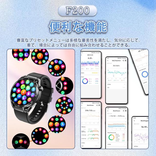 スマートウォッチ 日本製 センサー 通話機能 心電図ECG+PPG 24時間健康管理 血圧 心拍数 睡眠管理 酸素濃度 歩数計 音楽?カメラ制御 SOS機能 敬老の日 ギフト_10