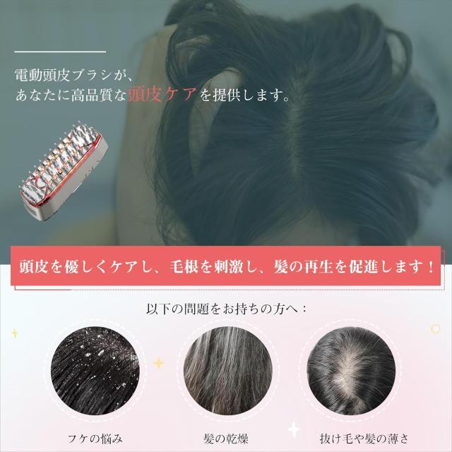 電気バリブラシ 電気ブラシ 美顔器 頭皮ケア ems 微電流 rf 軽量 頭筋