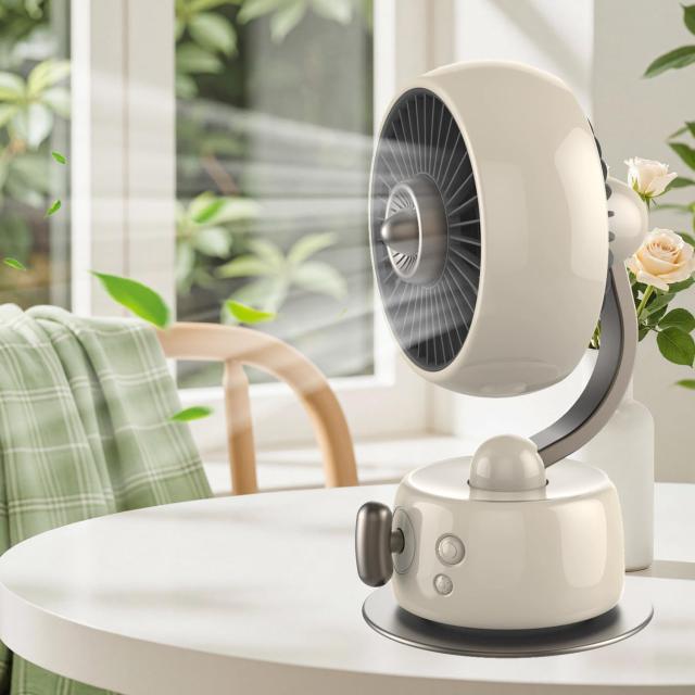 【2025初登場 アロマセラピー&コードレス&夜灯機能】ROHOU 卓上扇風機 小型 充電式扇風機 風量3段階調整 静音 自動首振り LEDライト付き サーキュレーター タイマー 強力 DCモーター コンパクト 節電 USB扇風機 ミニ デスクファン 車内/オフィス/寝室/キッチン/アウトドア用