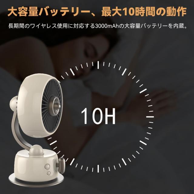 2026初登場 アロマセラピー&コードレス&夜灯機能】ROHOU 卓上扇風機 