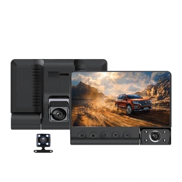 ドライブレコーダー 前後 車内3カメラ タッチパネル 4インチIPS液晶 1080P高画質 500万画素 ドラレコ 駐車監視 車載カメラ_1