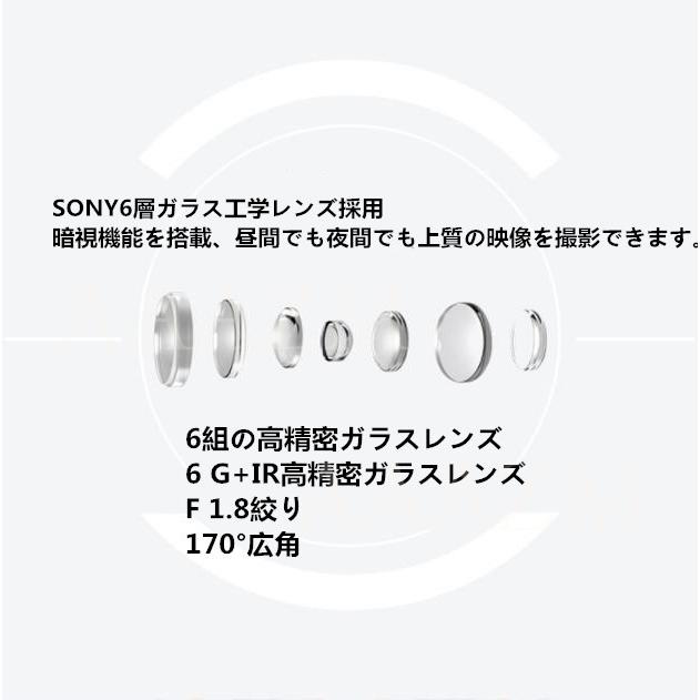 ドライブレコーダー 前後カメラ 360度 HD1080P/1440P 500/1200万画素 wifi対応 スマホ連動 駐車監視 SONY307センサー_6