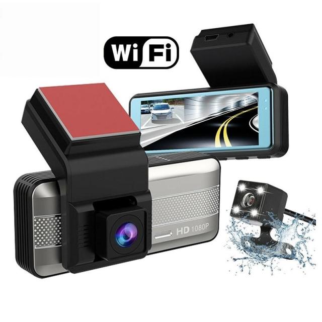 ドライブレコーダー 前後 2カメラ 一体型 wifi対応 スマホ連動 3.0インチIPS液晶 おしゃれ 駐車監視 ドラレコ 日本語対応 防犯監視