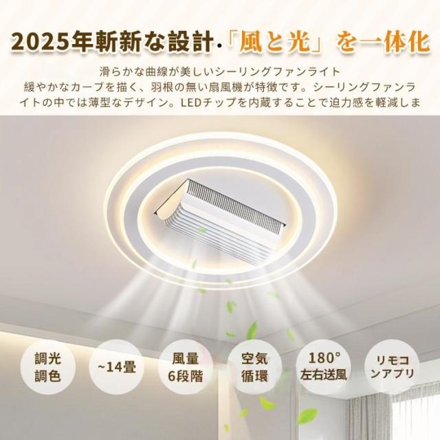 シーリングファンライト led ~14畳 シーリングファン 首振り DCモーター 調光調色 6段調節 APP対応 天井照明 ファン付き照明 扇風機 取付簡単 空気循環 省エネ