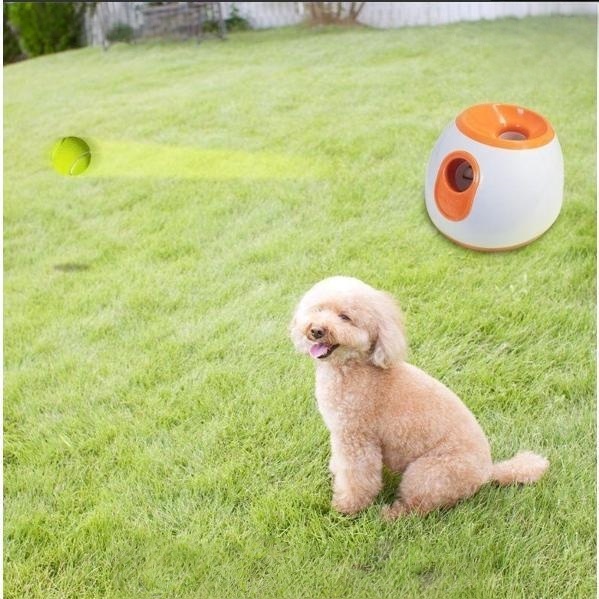 ペットおもちゃ ボールランチャー 犬用ボール 自動テニスボールランチャー 自動 投げ 投球機 小型犬 中型犬用 ボール3個付き 自動ボールランチャー_3