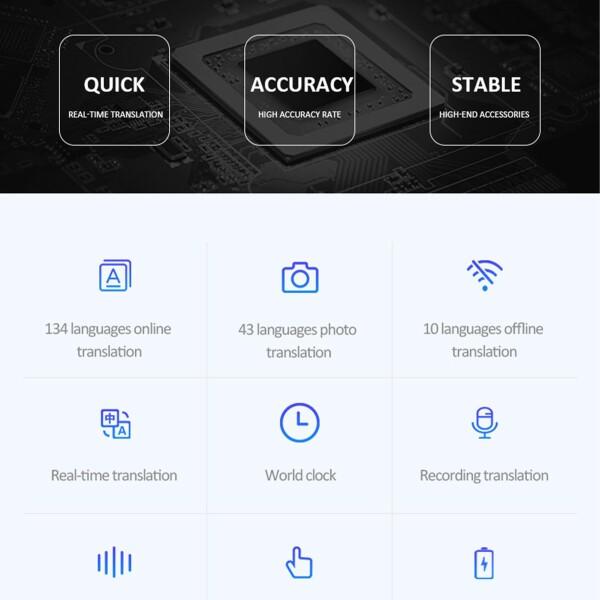 WiFi 接続付きスマート音声翻訳機: 134 言語対応の音声写真翻訳デバイス、10 か国対応のオフライ_1