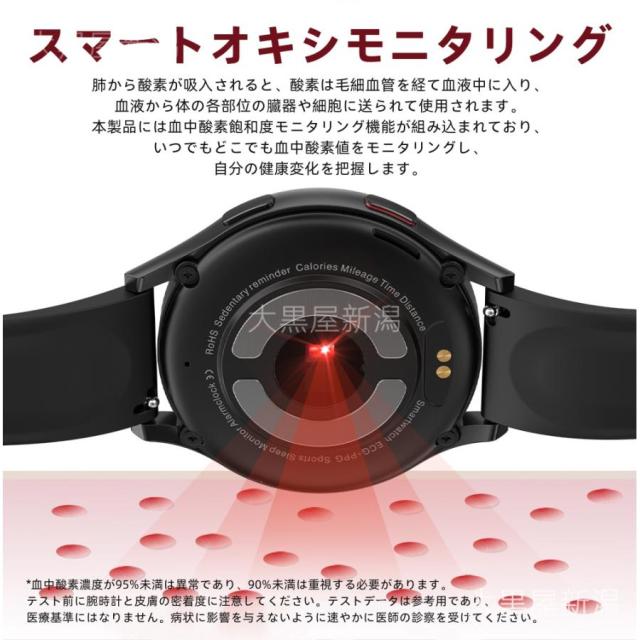 スマートウォッチ 通話機能 心電図ECG+PPG 血圧測定 血液成分 尿酸脂質 24時間高精度心拍数 睡眠検測 血中酸素 24時間健康管理 SOS機能 iPhone/Android 対応_9