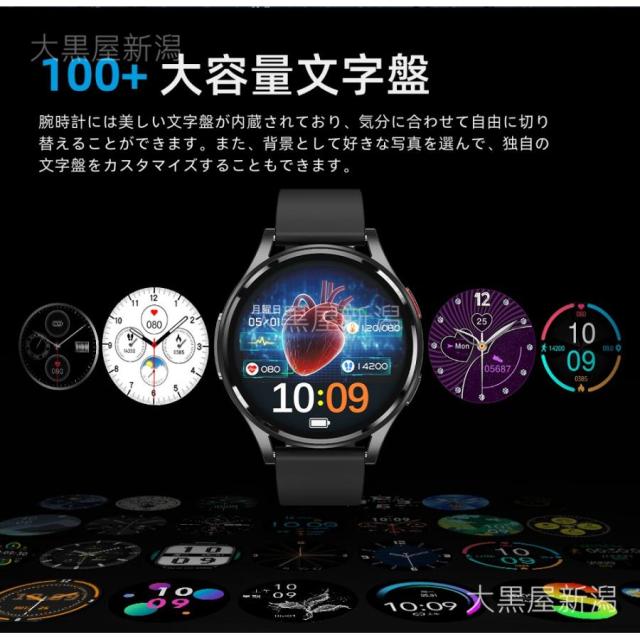 スマートウォッチ 通話機能 心電図ECG+PPG 血圧測定 血液成分 尿酸脂質 24時間高精度心拍数 睡眠検測 血中酸素 24時間健康管理 SOS機能 iPhone/Android 対応_3