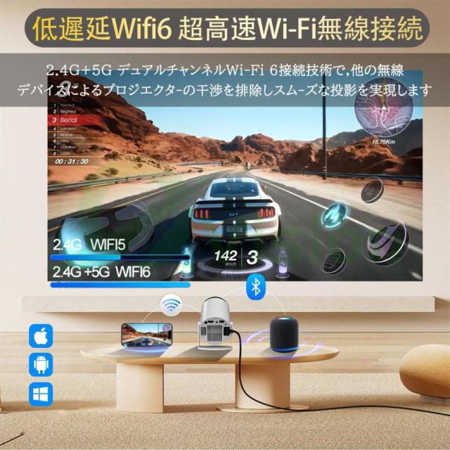 2025超人気・超短距離0.8M天井投影 135°回転】プロジェクター 家庭用