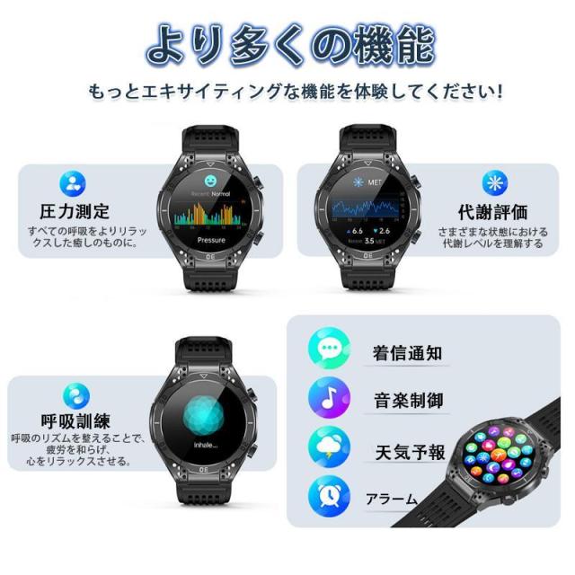 スマートウォッチ 日本製 センサー 通話機能 心電図ECG+PPG 体組成 血圧 高精度心拍計 放射能検査 睡眠管理 呼吸率 歩数計 SOS機能 敬老の日_11