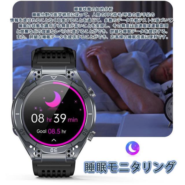 スマートウォッチ 日本製 センサー 通話機能 心電図ECG+PPG 体組成 血圧 高精度心拍計 放射能検査 睡眠管理 呼吸率 歩数計 SOS機能 敬老の日_5