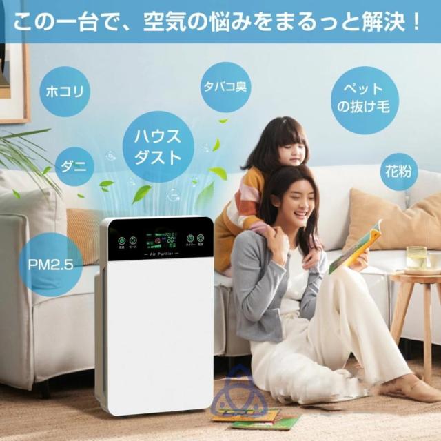 空気清浄機 小型 花粉対策 ウイルス対策 家庭用 省エネ カビ取り消臭