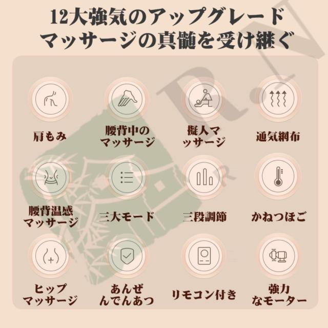 マッサージシート マッサージ器 マッサージ機 腰 背中 腰 解消グッズ 枕 ストレス解消 マッサージ 温め 肩凝り 肩コリ ねもみ 首凝り 首 母の日_5