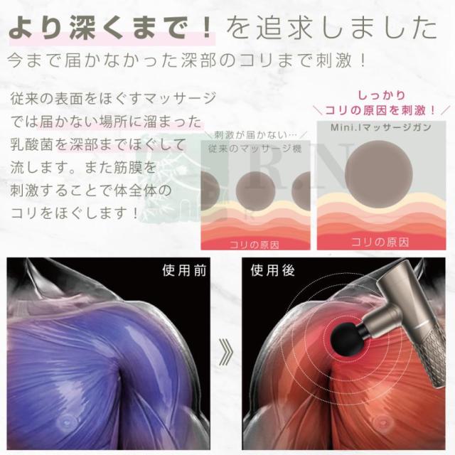 マッサージ器 マッサージガン ミニ 筋膜リリース マッサージ機 ハンディー メンズ 肩 首 腰 オフィス 在宅勤務 レディース 男女兼用 全身リフレッシュ 充電式_11