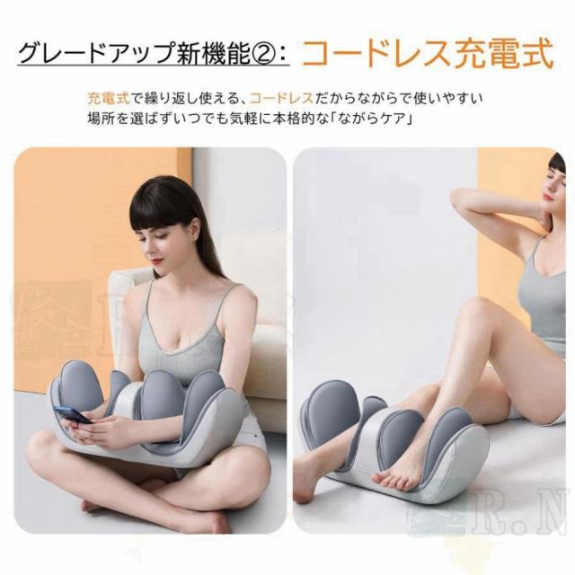 フットマッサージャー 膝 マッサージ器 小型 マッサージ機 ふくらはぎ/足裏/脚/膝/腕 エアーマッサージャー 加熱 コンパクト 持ち運び 軽量 母の日 プレゼント_6