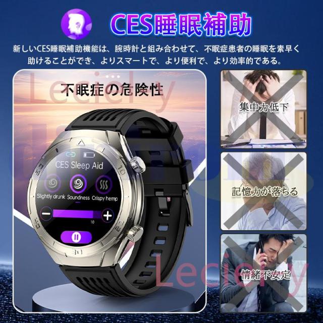 スマートウォッチ 2025最新「血圧測定」 日本製センサー 通話機能 体温 心電図 血中酸素 心拍数 睡眠 着信通知 敬老の日_1
