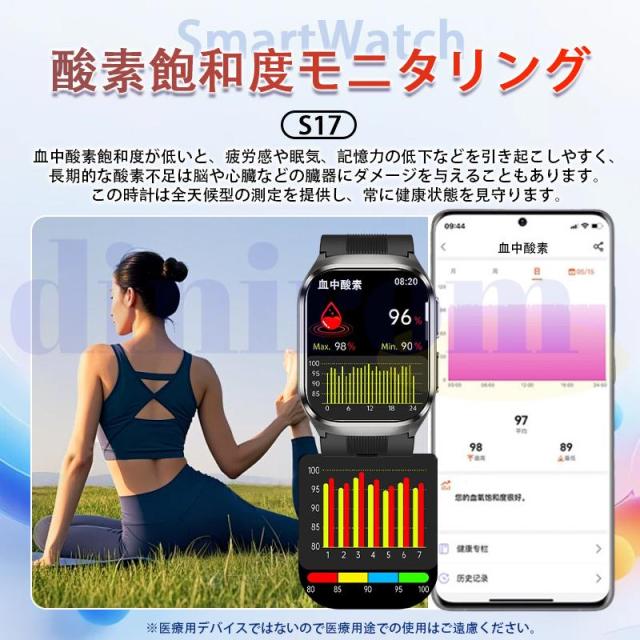 【2025最新】スマートウォッチ 医療レベル高精度エアバッグ血圧測定 ECG心電図 血中脂質 尿酸 体温 血中酸素 心拍数 睡眠 健康管理 高齢者 日本製センサー_7