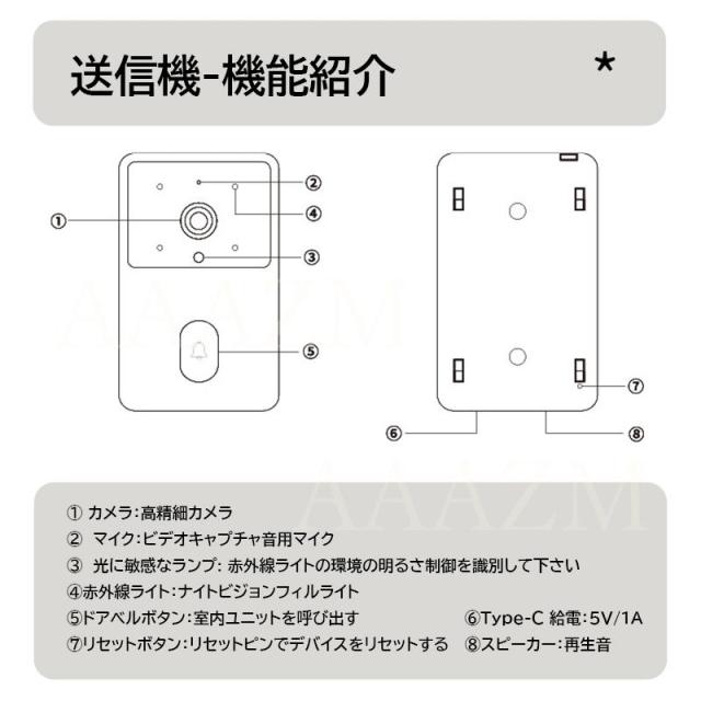 インターホン ワイヤレス 工事不要 テレビドアホン 録画機能 インターフォン 玄関 ワイヤレスチャイム 防犯 介護 チャイム インターホン ドアホン カメラ付き