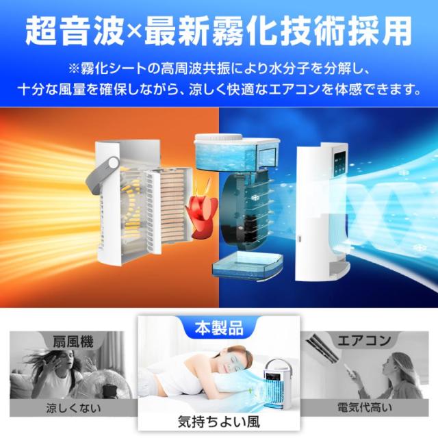 2025最新版 冷風機 冷風扇 扇風機 卓上冷風機 小型 携帯冷風機 強風 おしゃれ コンパクト 省エネ 取っ手付き 3段階調整 熱中症対策 暑さ対策 夏_4