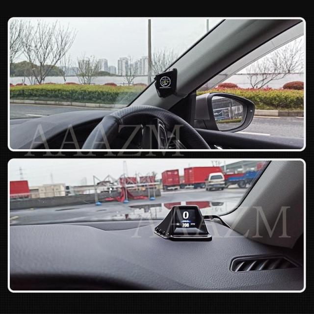 OBD2+GPS両対応 HUD ヘッドアップディスプレイ 追加メーター 多機能 速度計 水温計 時計 タコメーター 自動車用 増設 後付け OBDII サブメーター 警告機能_10