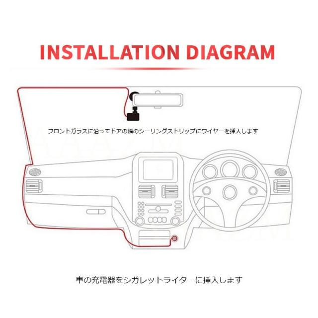 ドライブレコーダー 小型 一体型 配線不要 日本語対応 ドラレコ 高画質 3インチ液晶 1200万画素 無光夜視 駐車監視 軽自動車 車載1カメラ_7