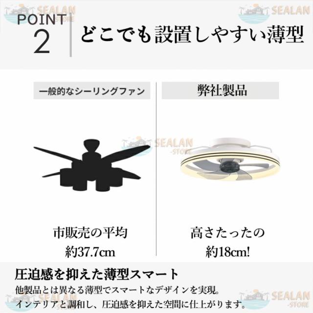 シーリングファンライト LED ファン付き照明 6畳 8畳 10畳 調光調色 APP対応 6段調節 首振り 静音 軽量 扇風機 省エネ シーリングファン 脱衣所 寝室 薄型