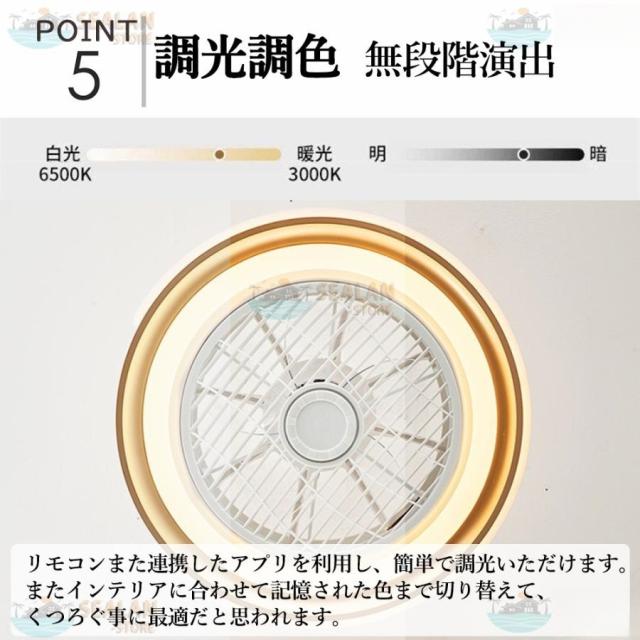 シーリングファンライト LED ファン付き照明 6畳 8畳 10畳 12畳 調光調色 APP対応 6段調節 静音 軽量 扇風機 省エネ シーリングファン 明るい 安い おしゃれ