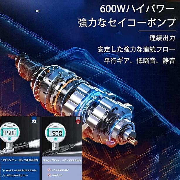 高圧洗浄機 コードレス 充電式 洗車機 21V 専用ケース付き 水道蛇口