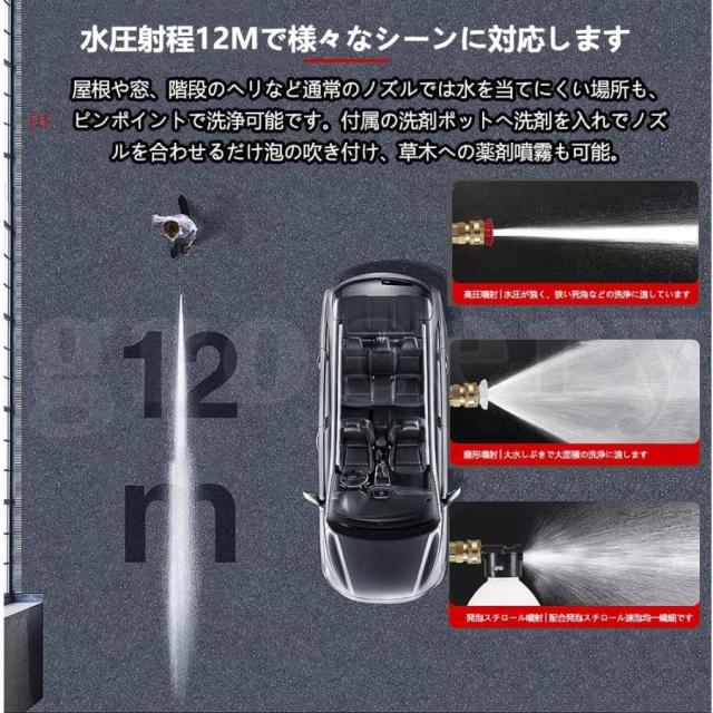 高圧洗浄機 コードレス 充電式 マキタ18Vバッテリー対応 小型 軽量 5.0MPa 自吸式 6ジェットモード 収納ボックス付き 強力噴射 家庭用 洗浄機 温水 大掃除