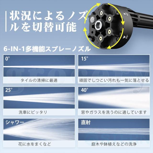 高圧洗浄機 コードレス 充電式 マキタ18Vバッテリー対応 小型 軽量 5.0MPa 自吸式 6ジェットモード 収納ボックス付き 強力噴射 家庭用 洗浄機 温水 大掃除