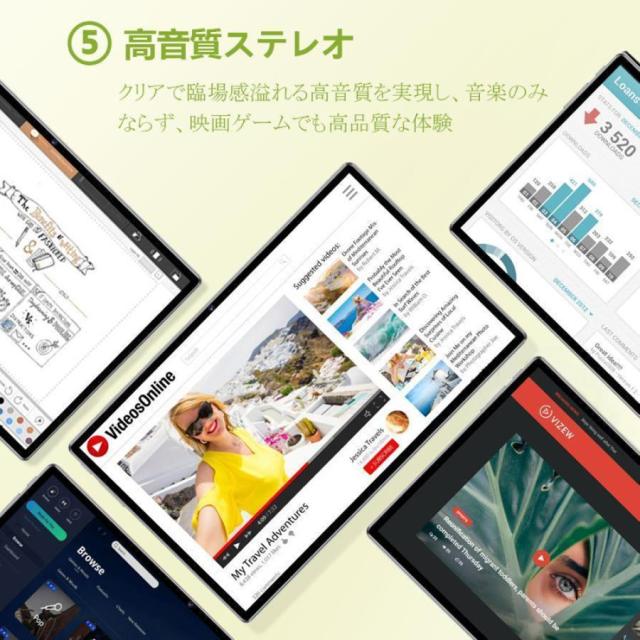 人気商品 タブレット PC 本体 Android14 大画面 10インチ 16GB+256GB 読書 2560*1600 動画視聴 Bluetooth GPS WiFi ネット授業 simフリー 電話 一年間保証_6