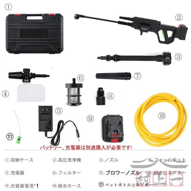 高圧洗浄機 コードレス ブロワー 充電式 ブラシレスモー ペットボトル